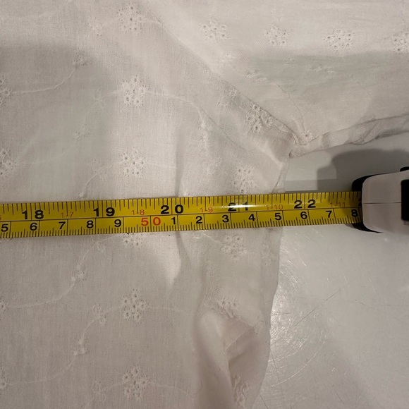 NWT Annabella White Eyelet Jacket with Hook Closure Detailed Boho Sz M - Picture 4 of 8